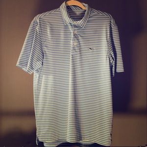 Vineyard Vines Small Mens Blue/white stripe polo